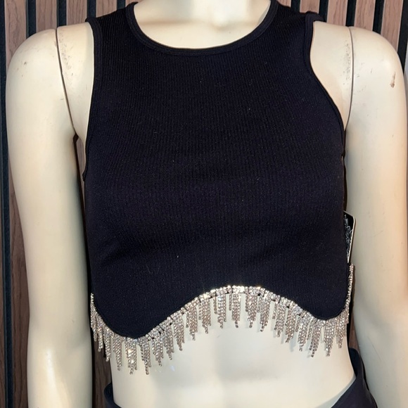 Crop top with crystals - Picture 1 of 4